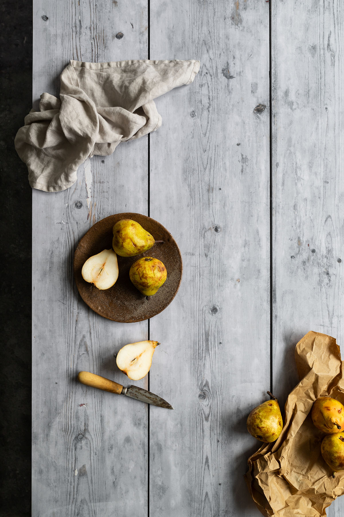 Grey wood photo backdrop with fine details for flat-lay photography