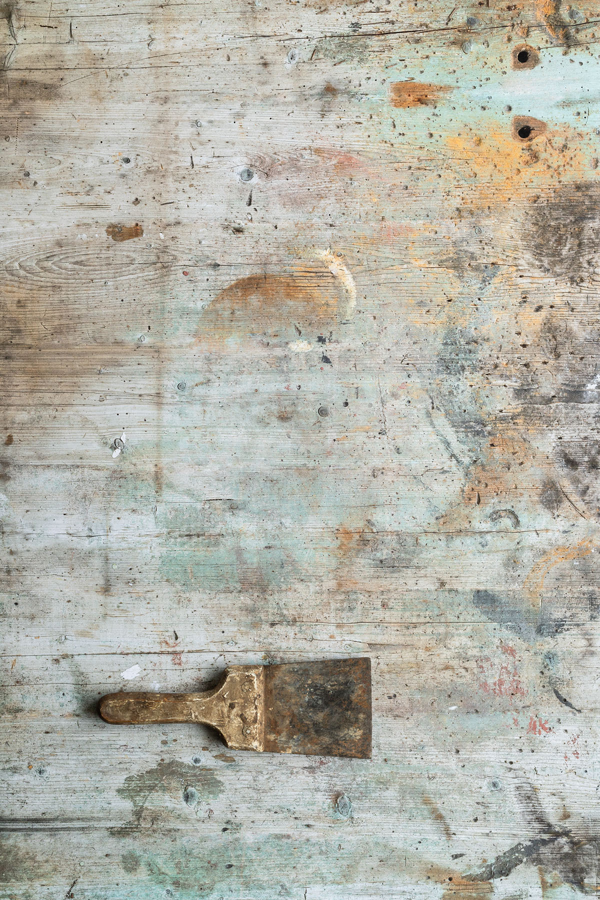 Characteristic work table vinyl photography and styling backdrop